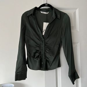 ZARA NWT NEVER WORN green blouse